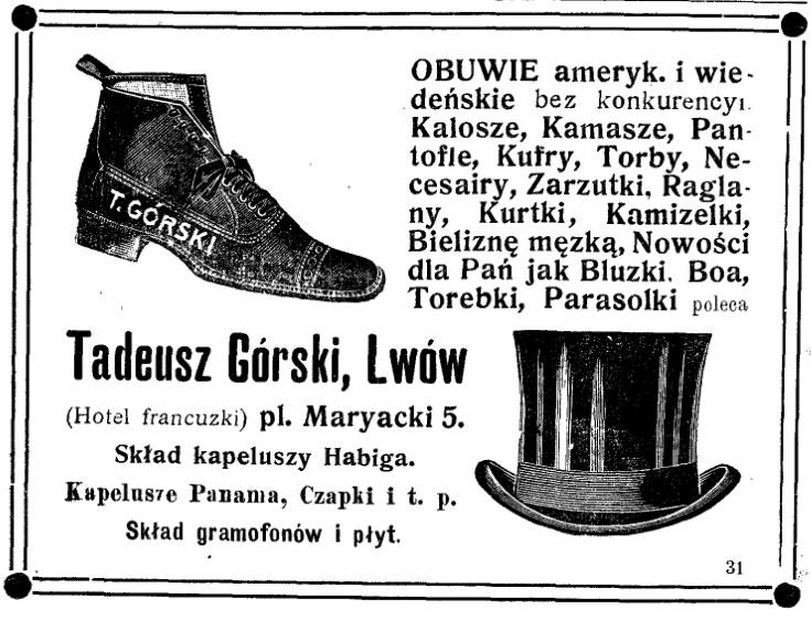 Obuwie_kamizelki_ogłoszenie 1912