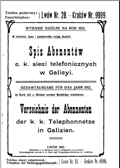spis abonentów 1912